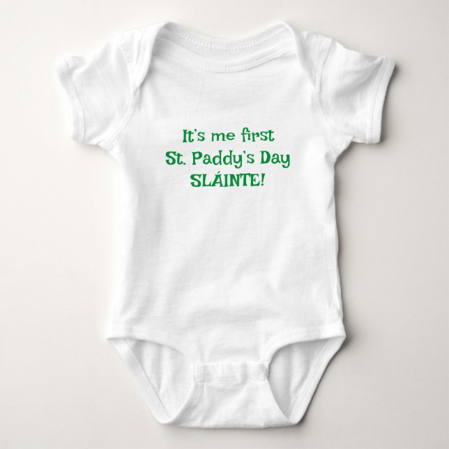 Me First St. Paddy's Bodysuit Baby Strampler (Vorderseite)