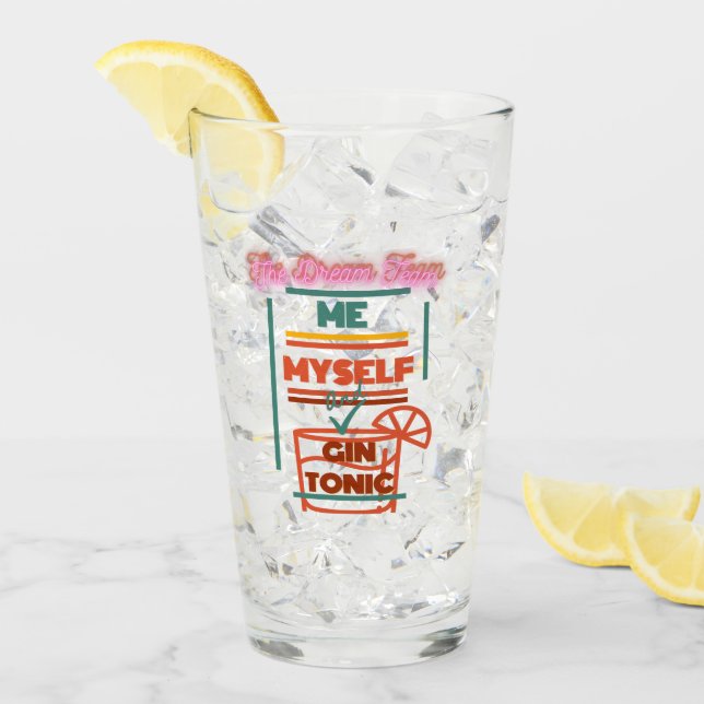 'Me & Gin Tonic Dream Team' Glass Tumbler (Vorderseite Ice)