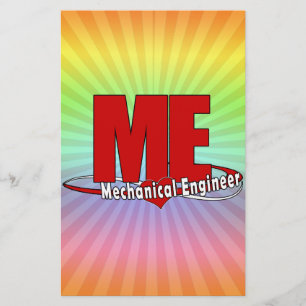 ME GROSSE ROTE LOGO MECHANISCHER INGENIEUR BRIEFPAPIER