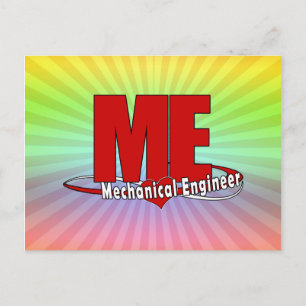ME GROSSE ROTE LOGO MECHANISCHER INGENIEUR POSTKARTE