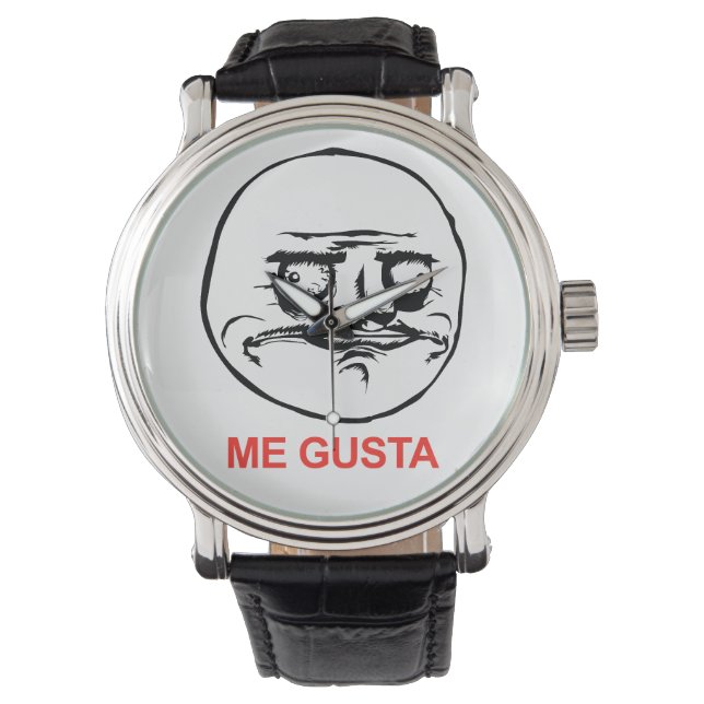 Me Gusta Face Meme Armbanduhr (Vorderseite)