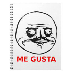 Me Gusta Face mit Text Notizblock