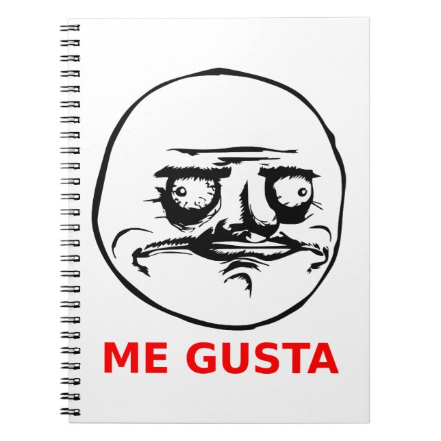 Me Gusta Face mit Text Notizblock (Vorderseite)
