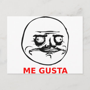 Me Gusta Face mit Text Postkarte