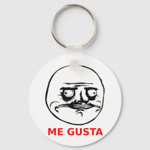Me Gusta Face mit Text Schlüsselanhänger