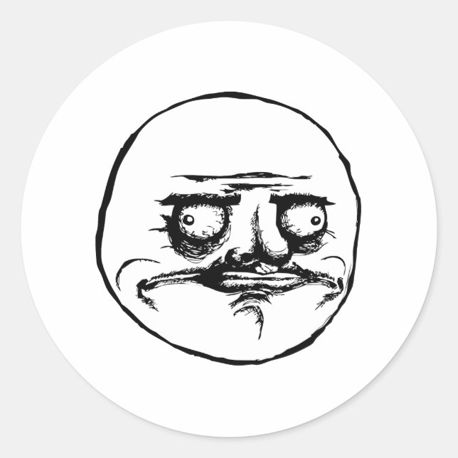 Me Gusta Rage Face Meme Runder Aufkleber (Vorderseite)