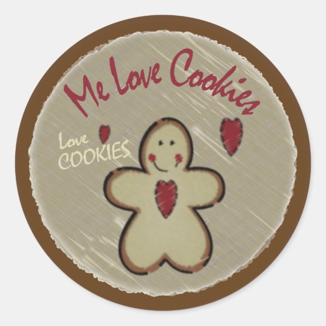 Me Liebe Cookies - Lebkuchen Runder Aufkleber (Vorderseite)