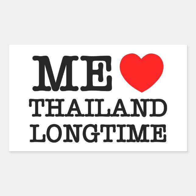 ME LIEBE THAILAND LONGTIME RECHTECKIGER AUFKLEBER (Vorderseite)