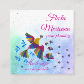 "Me lo dijo un pajarito" Arte Popular Mexicano Quadratische Visitenkarte