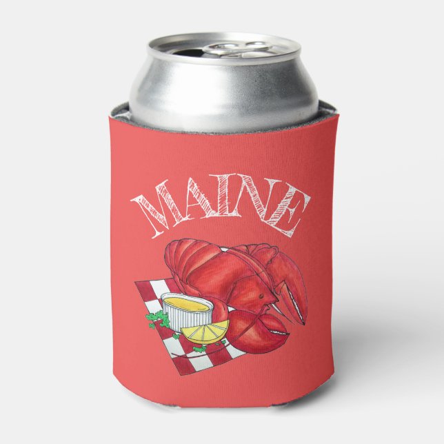 ME Maine Lobster Shack Seafood Dinner Red Gingham Dosenkühler (Kanne Vorderseite)