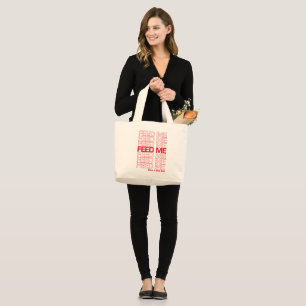 Me nourrir Typographie répétitive Sac d'alimentati