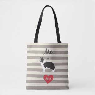 Me plus Border Collie gleich Liebe Niedliche Tasch Tasche