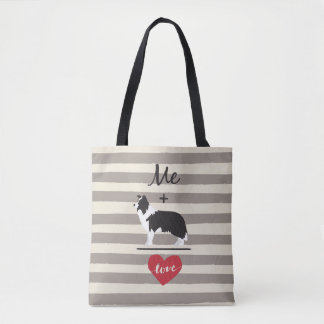 Me plus Border Collie gleich Liebe Niedliche Tasch Tasche