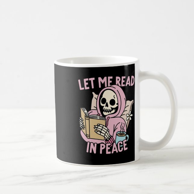 Me Read In Peace Funny Ghost Reading Book Hallowee Kaffeetasse (Rechts)