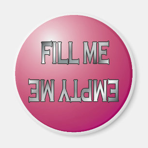 Me remplir-Vide-moi Pink lave-vaisselle aimant