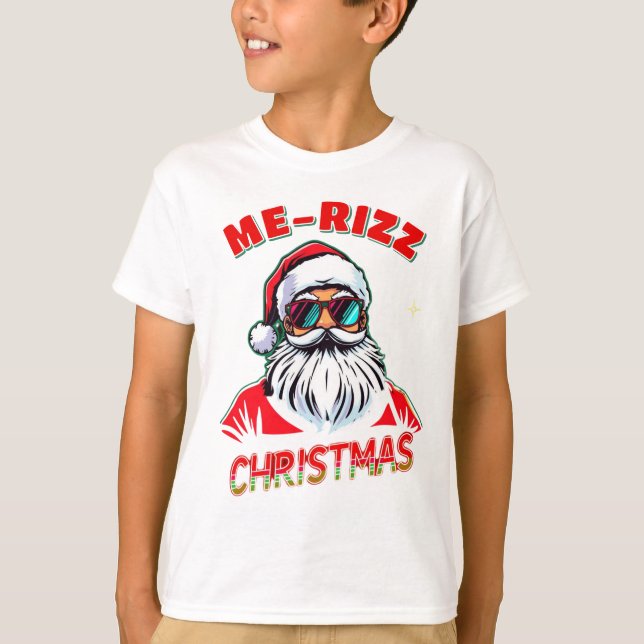  Me-Rizz Christmas gen Alpha meme funny T-Shirt (Vorderseite)