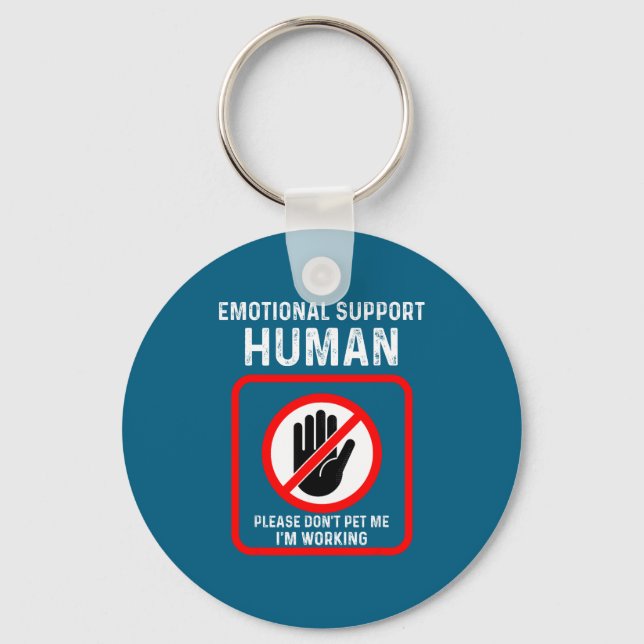 Me Shirt Emotional Support Human Halloween Costume Schlüsselanhänger (Vorderseite)