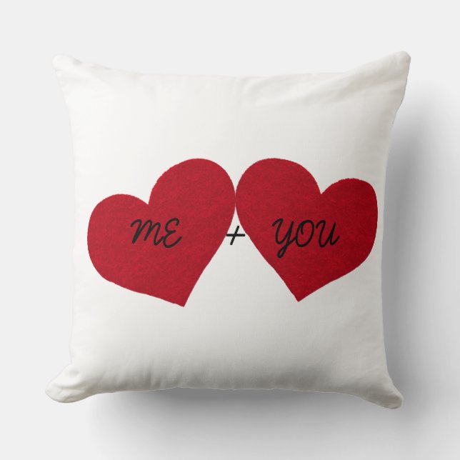 "Me + You" Herzklopfen Kissen (Vorderseite)
