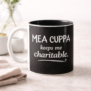 Mea Cuppa hält mich katholisch humorvoller Becher Zweifarbige Tasse