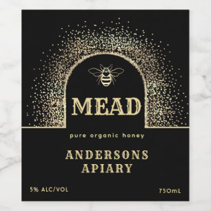 Mead Festive Minimalistisch Moderne Goldbiene Weinetikett