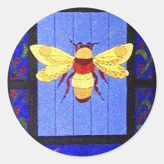 Meade Bee Runder Aufkleber (Vorderseite)