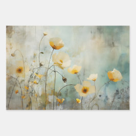 MEADOER-WILDBLUMEN DEKORATIONSPAPIER GESCHENKPAPIER SET