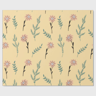 Meadow Blooms: Minimalist Botanical Pattern Geschenkpapier