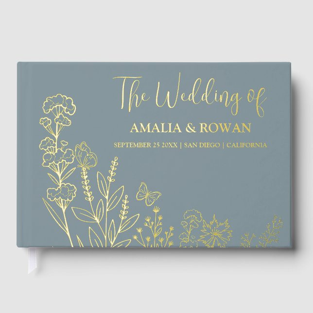 Meadow Blume Hochzeit Gästebuch (Vorderseite)