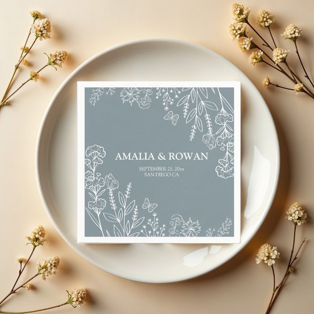 Meadow Blume Hochzeiten von Individuellen Namen Serviette (Von Creator hochgeladen)