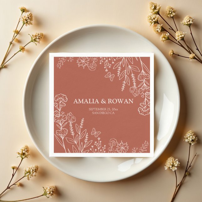 Meadow Blume Hochzeiten von Individuellen Namen Serviette (Von Creator hochgeladen)