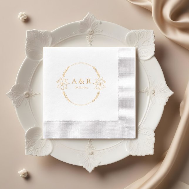 Meadow Blume Hochzeitmonogramm Servietten Mit Folie (Von Creator hochgeladen)