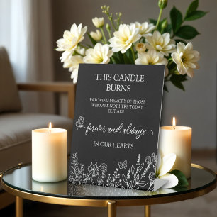 Meadow Blume Hochzeitsseminar dieser Kerze Burns Sockelschild