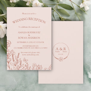 Meadow Blume Misty Rose Hochzeit Empfang Einladung