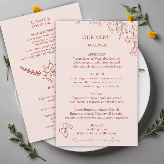 Meadow Blume Misty Rose Wedding Budget Menu (Von Creator hochgeladen)