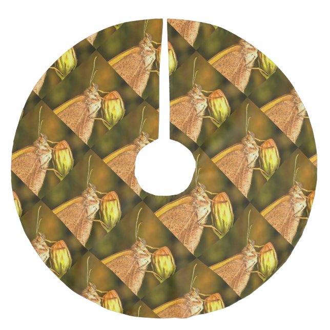 Meadow Brown Schöne Schmetterlingskunst Polyester Weihnachtsbaumdecke (Vorderseite)
