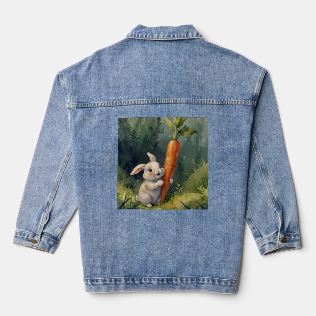 Meadow Bunny Dreams: Whimsical Jean Jacket Jeansjacke (Rückseite)
