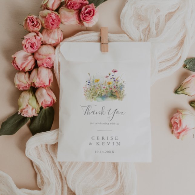 Meadow Colorful Wildblume Danke Hochzeit Geschenktütchen (Von Creator hochgeladen)