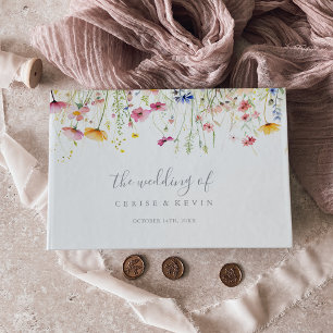 Meadow Colorful Wildblume Wedding Gästebuch