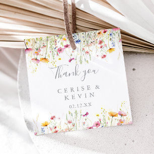 Meadow Colorful Wildblume Wedding Geschenkanhänger