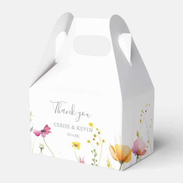 Meadow Colorful Wildblume Wedding Geschenkschachtel (Vorderseite)