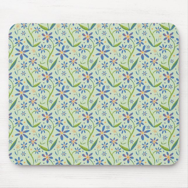 Meadow | Dancing Watercolor Daisies Mousepad (Vorne)