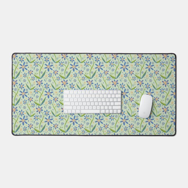 Meadow | Dancing Watercolor Daisies Schreibtischunterlage (Tastatur & Maus)