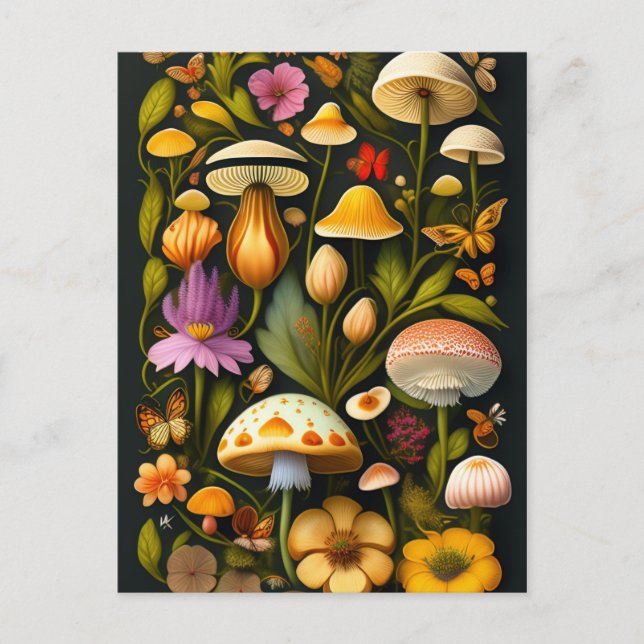 Meadow Flora | Modernes Haeckel Postkarte (Vorderseite)