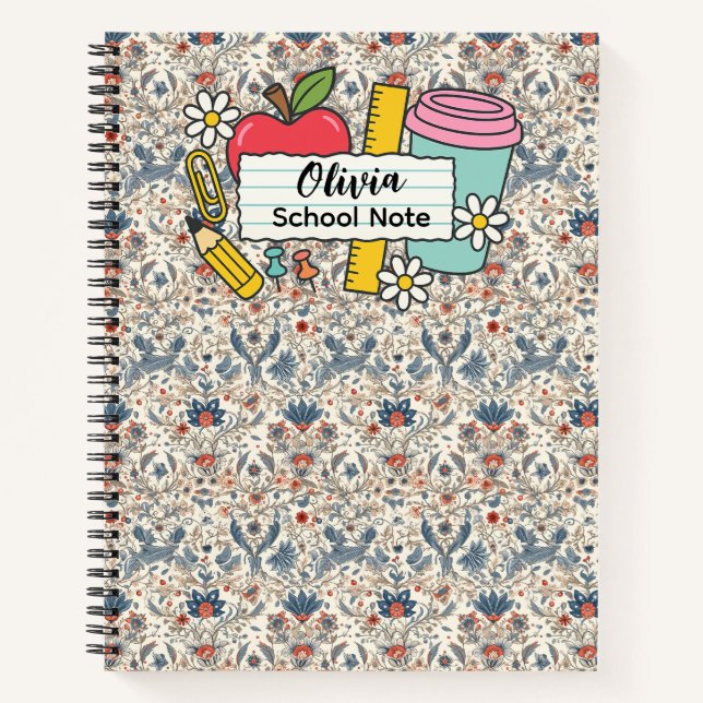 meadow floral Back to School Supplies Teachers  Notizbuch (Vorderseite)