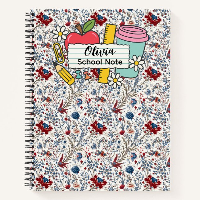 meadow floral Back to School Supplies Teachers  Notizbuch (Vorderseite)