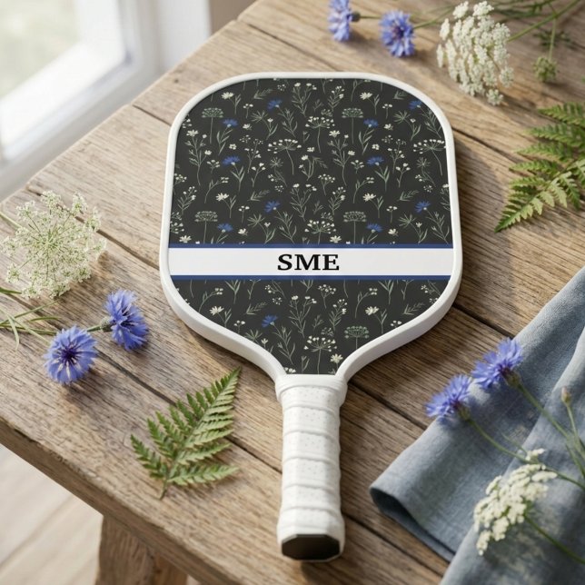 Meadow Floral Monogram –  Pickleball Schläger (Floral monogram pickleball paddle)