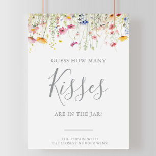 Meadow Guess Wie viele Kisses Brautparty Game Poster
