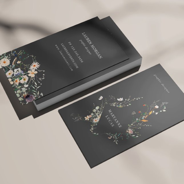 Meadow Minimal Floral Business Card Visitenkarte (Von Creator hochgeladen)