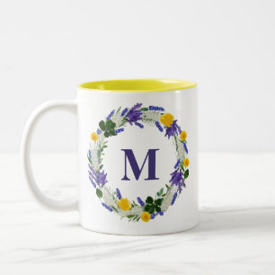 Meadow Monogram - Benutzerdefinierter Lavendel Zweifarbige Tasse