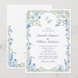 Meadow Pastel Französische Rose Blumenhochzeit Einladung